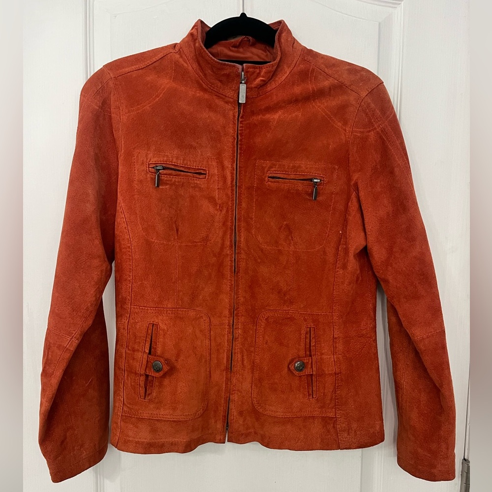 Ruff Hewn rust colored suede jacket size M